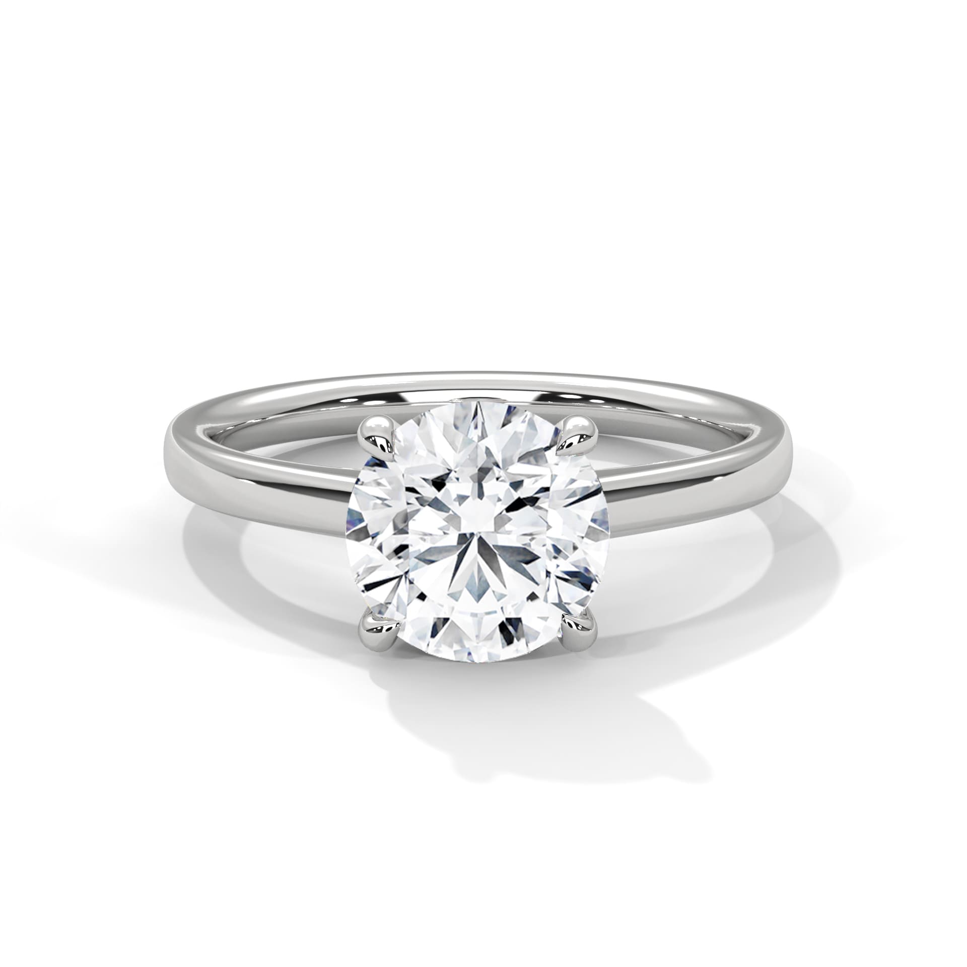 Classic round cut diamond solitaire ring