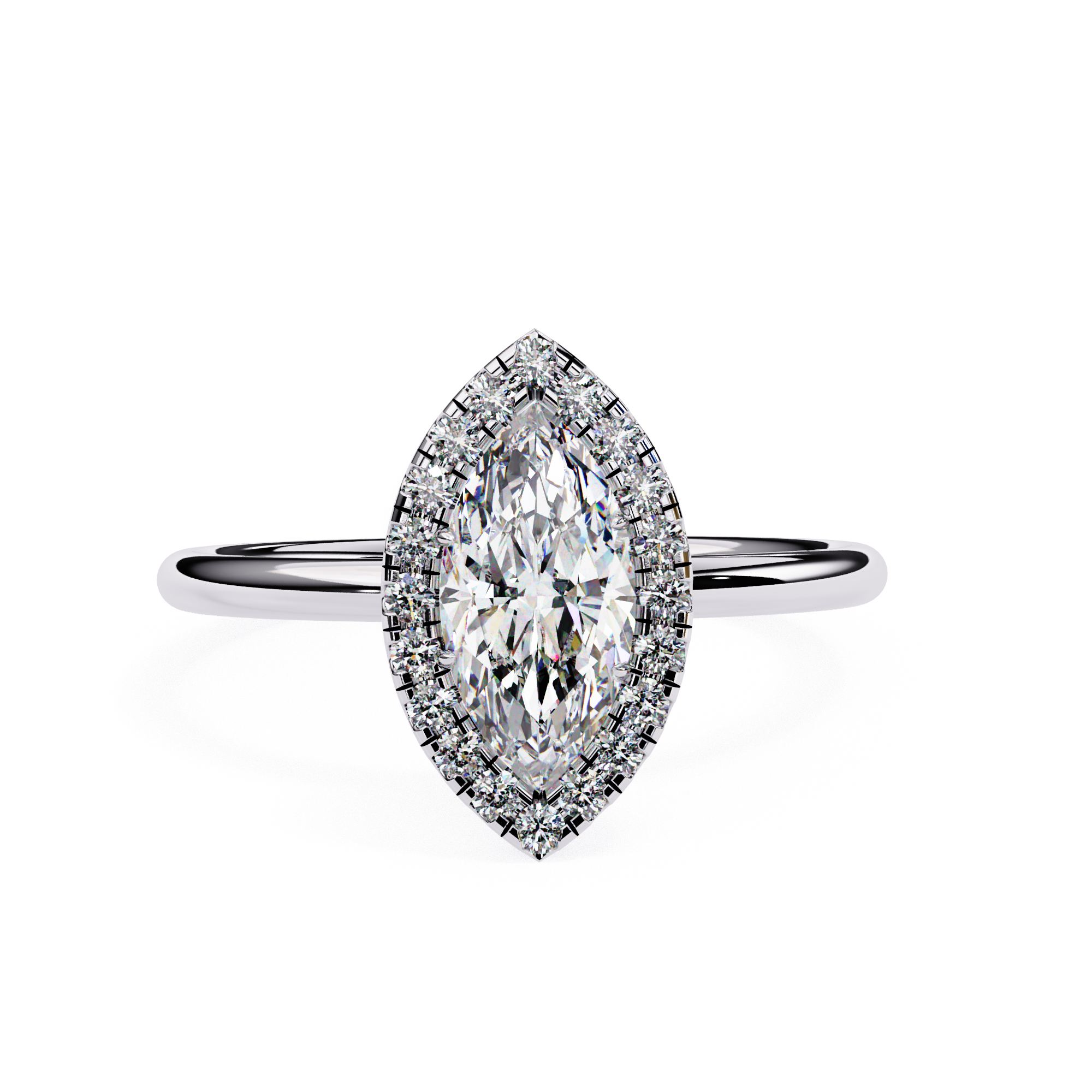 Marquise Halo Engagement Ring