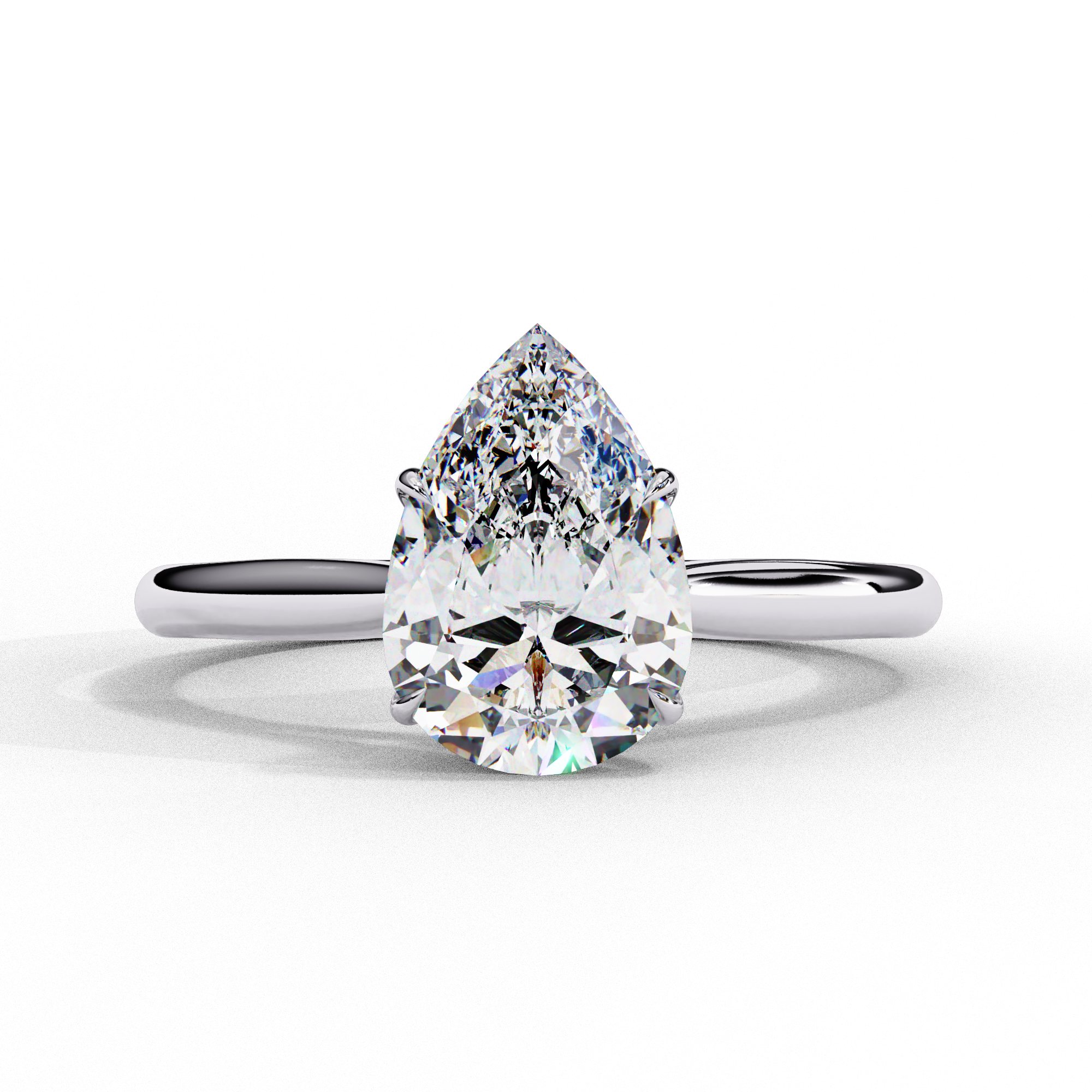 Pear Shaped Diamond Engagement Ring 