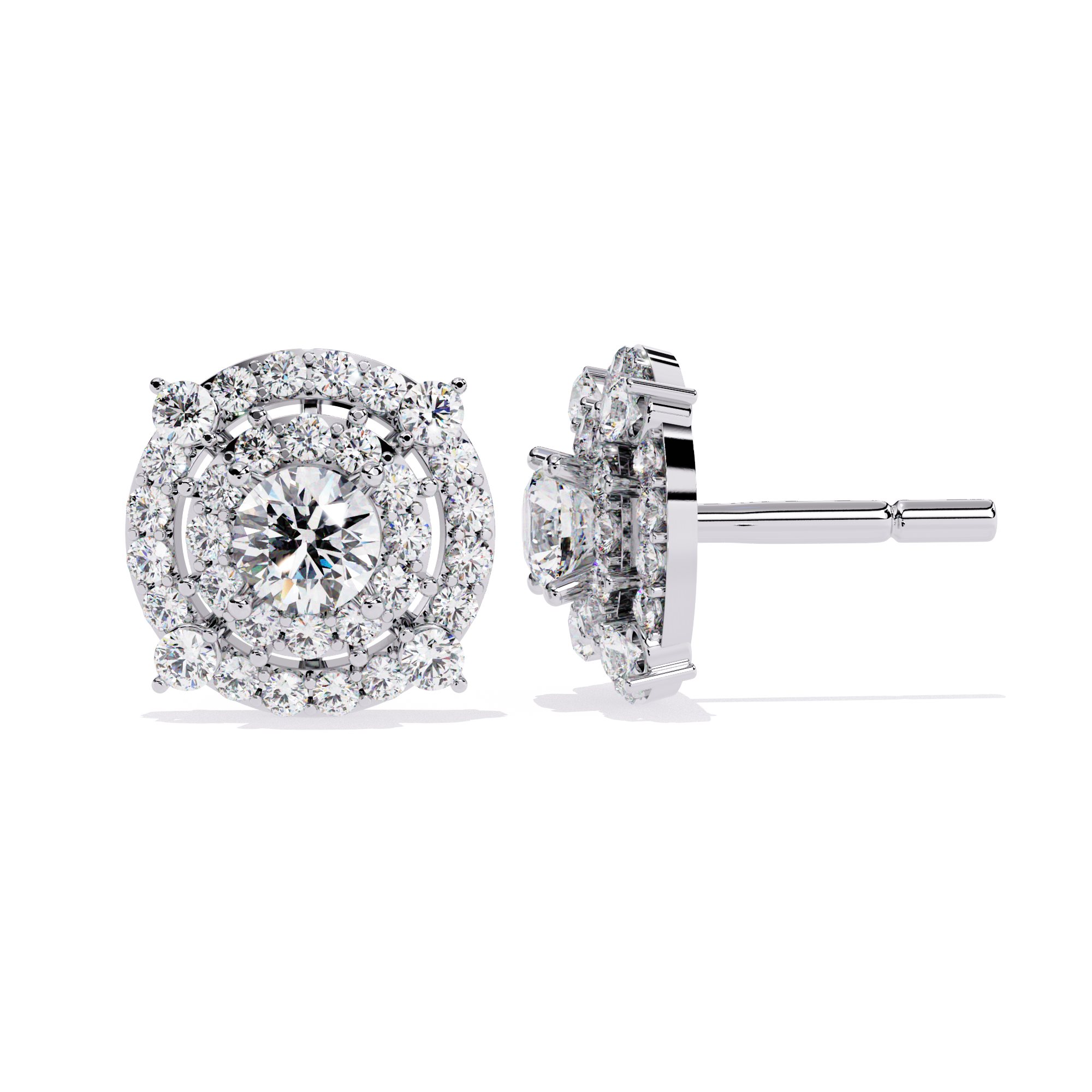 Round diamond sparkles studs