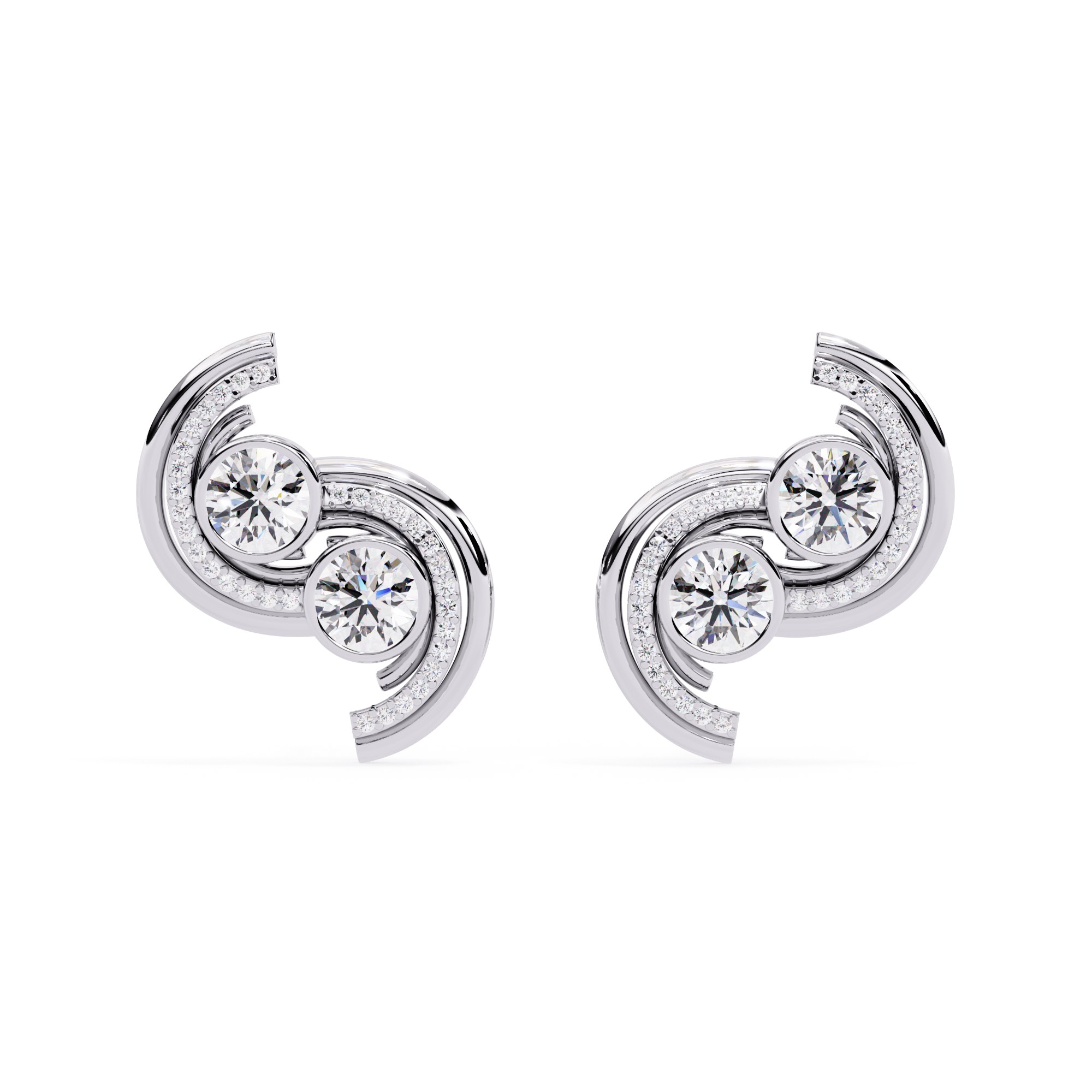 Twirl of Elegance Diamond Earrings