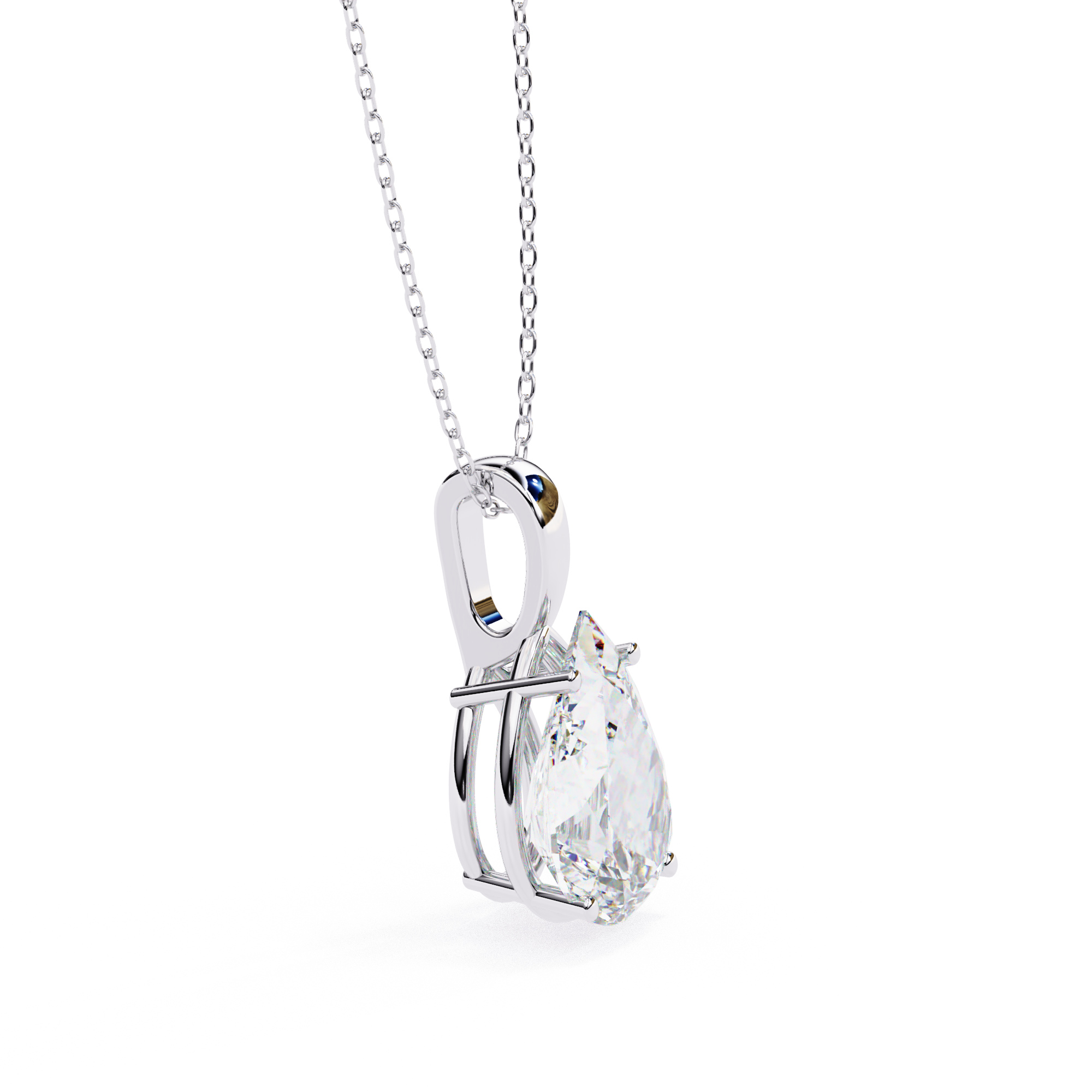 Pear cut solitaire pendant