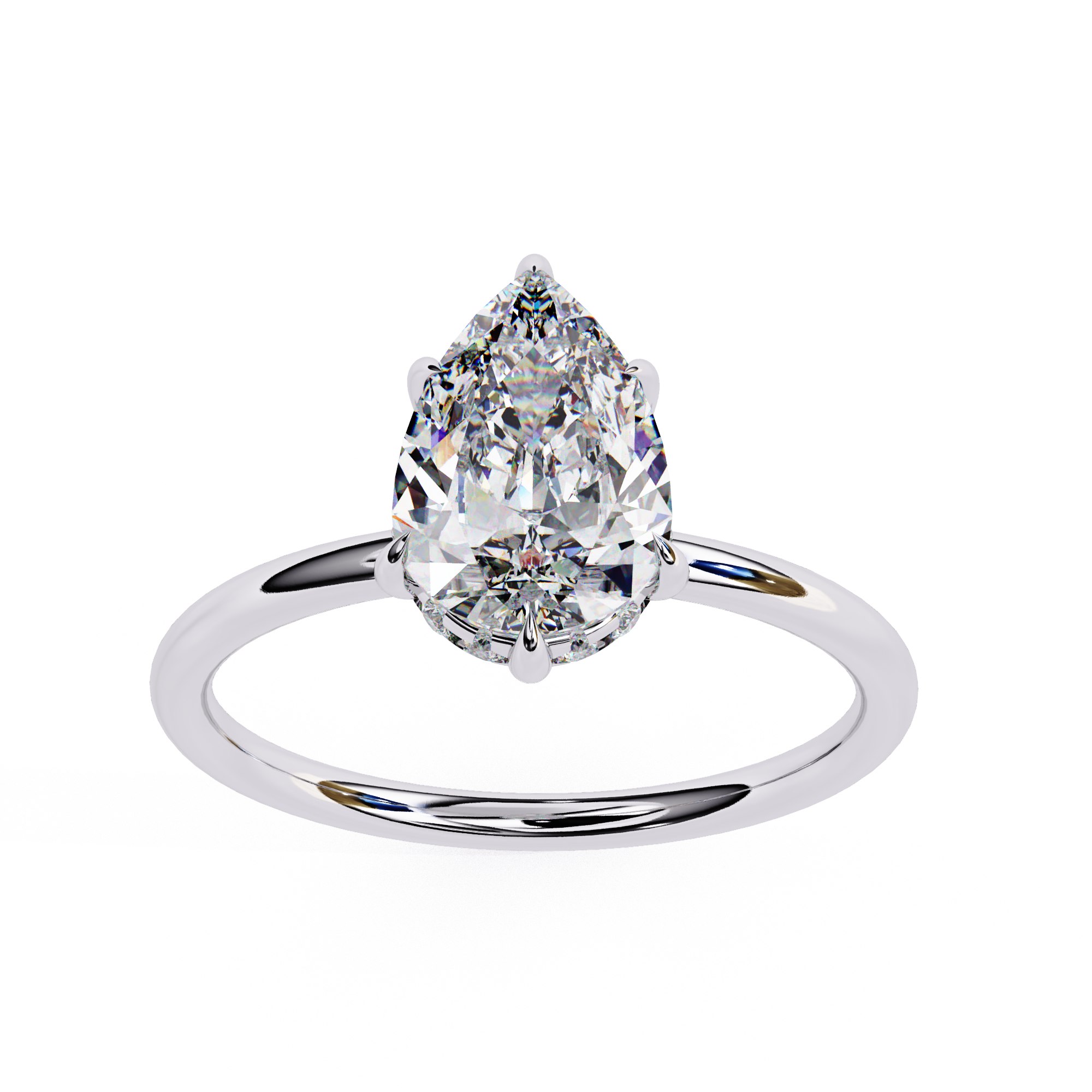 Pear solitaire diamond ring