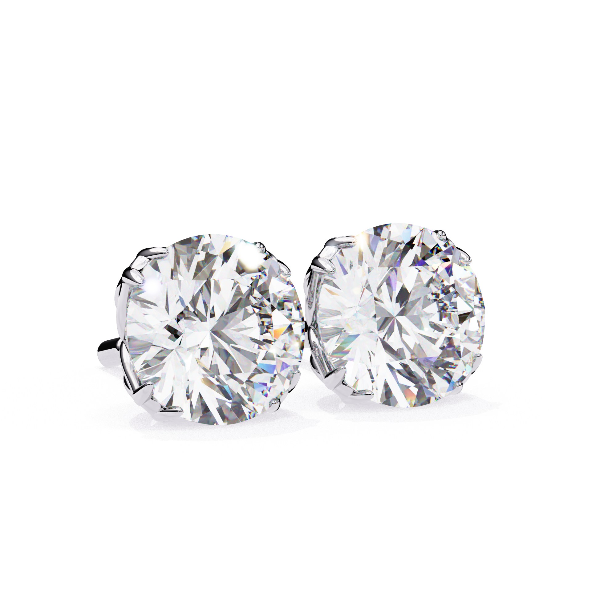 round cut diamond studs earrings 
