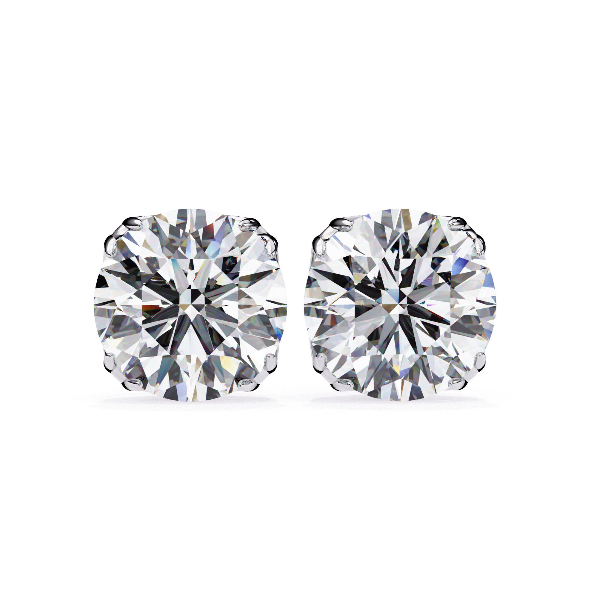 round cut diamond studs earrings 