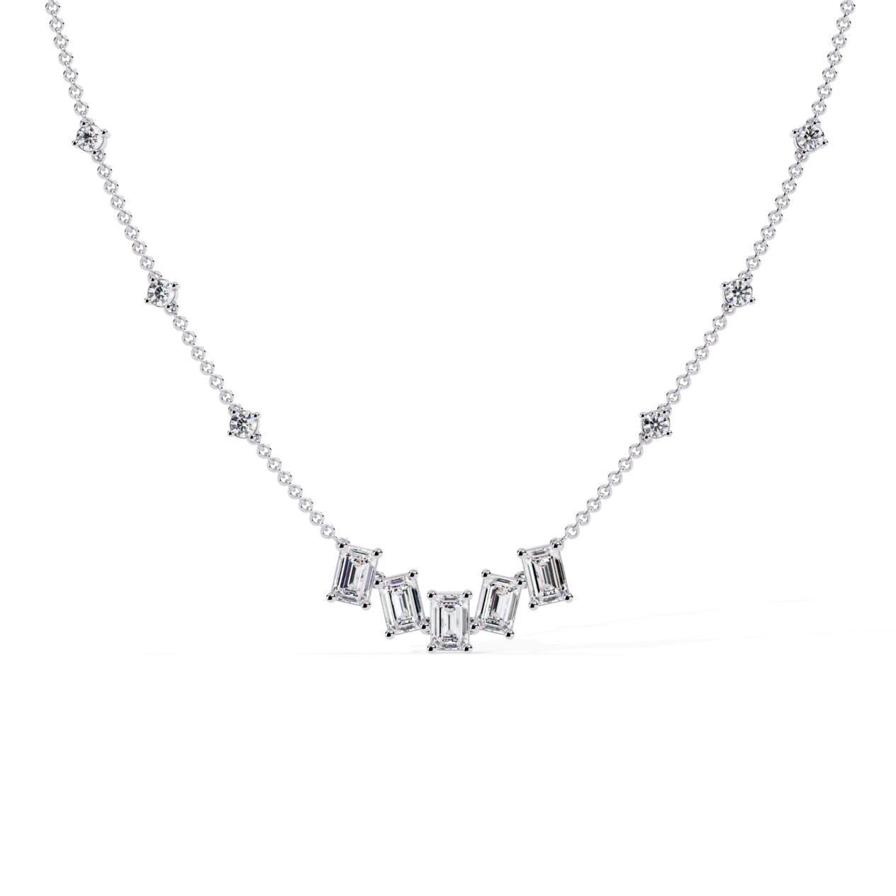 Emerald diamond statement neacklace