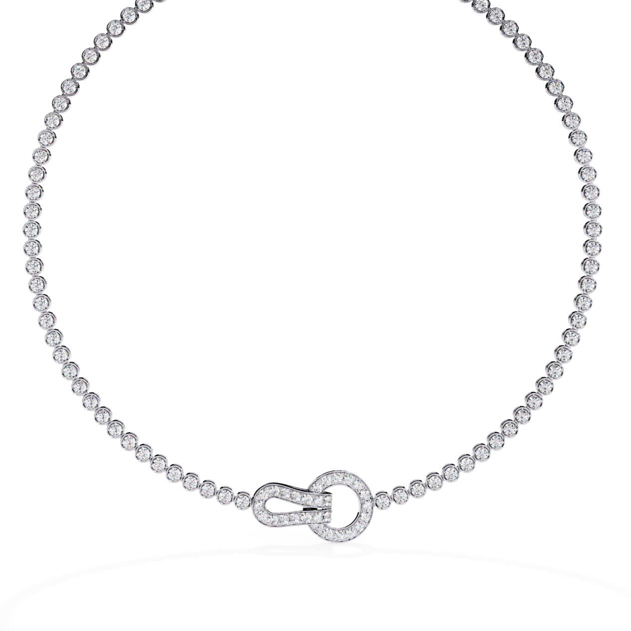 Interlocking link tennis Necklace